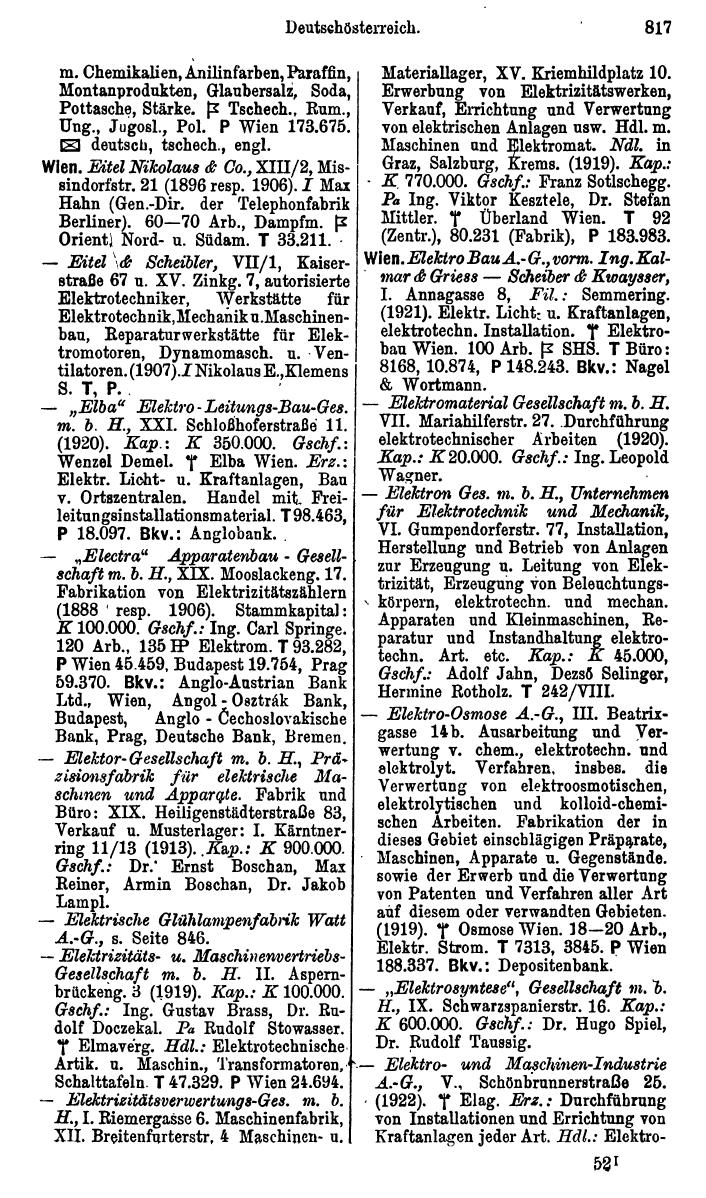 Compass. Finanzielles Jahrbuch 1923, Band IV: Österreich. - Seite 1279