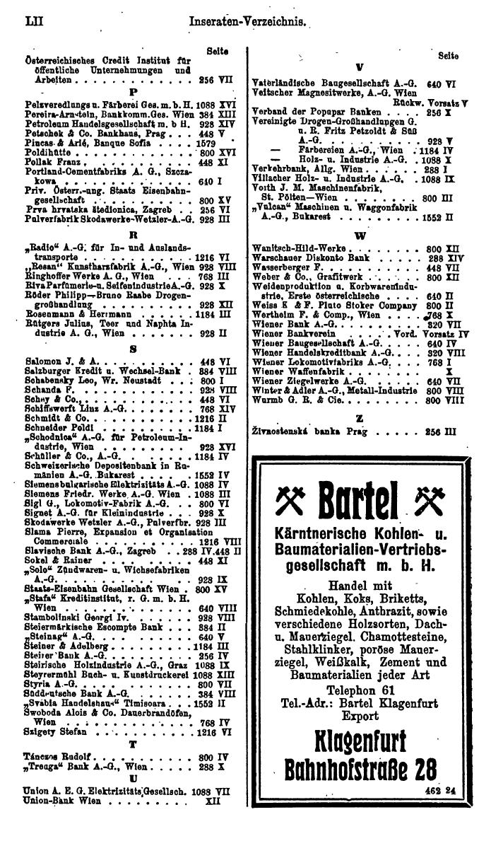 Compass. Finanzielles Jahrbuch 1924, Band I: Österreich. - Seite 56