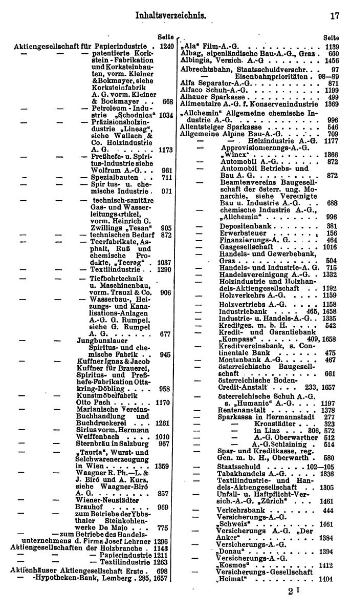 Compass. Finanzielles Jahrbuch 1925, Band I: Österreich. - Seite 21