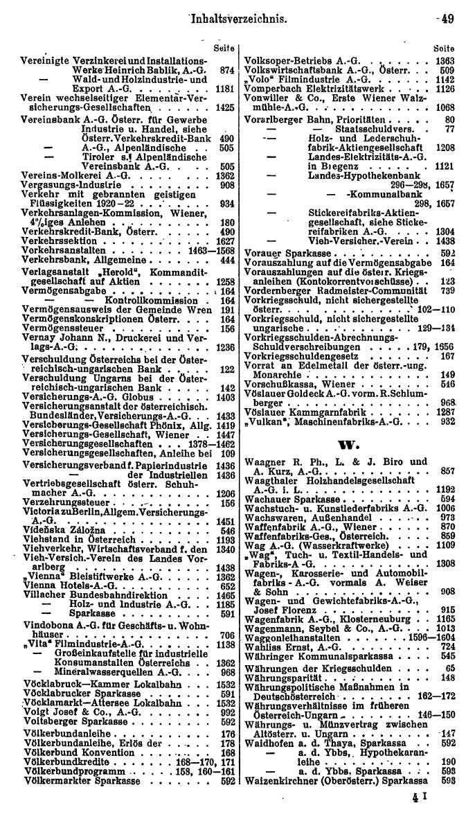 Compass. Finanzielles Jahrbuch 1925, Band I: Österreich. - Seite 53