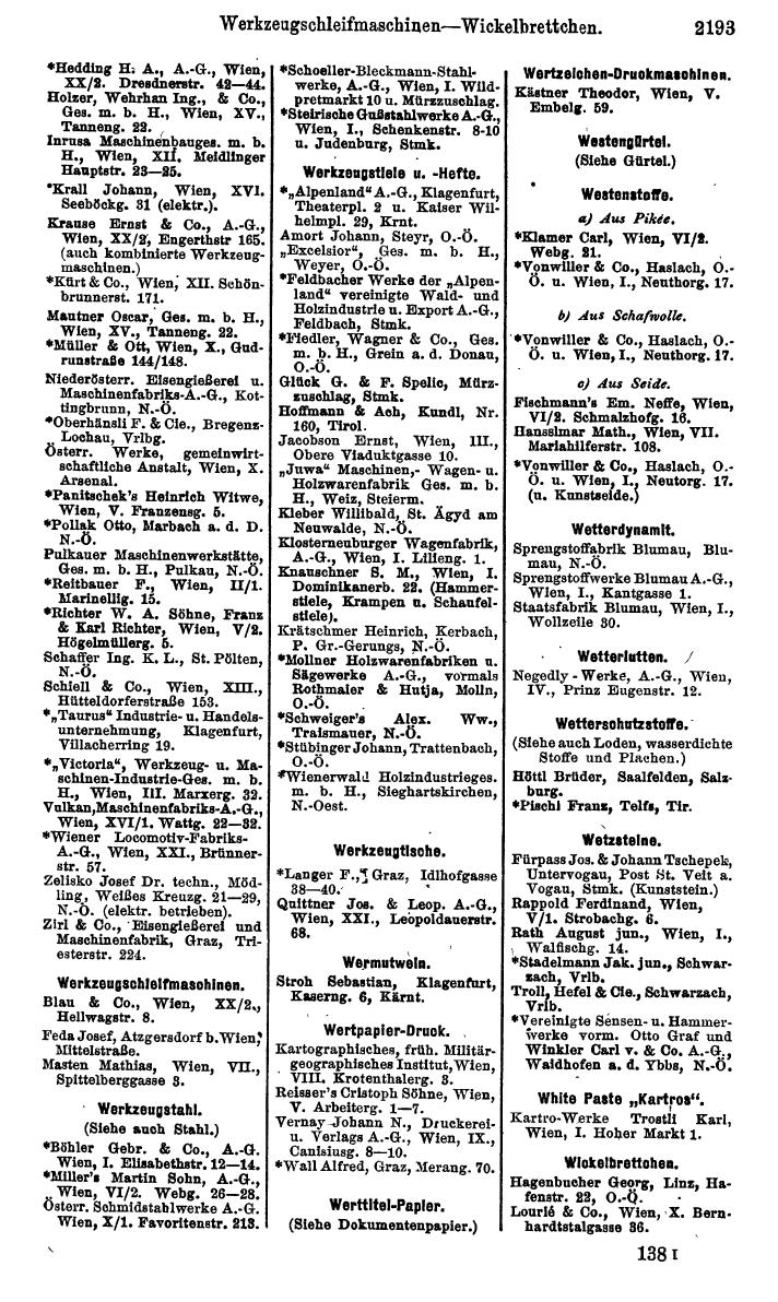 Compass. Finanzielles Jahrbuch 1925, Band IV: Österreich. - Page 2376