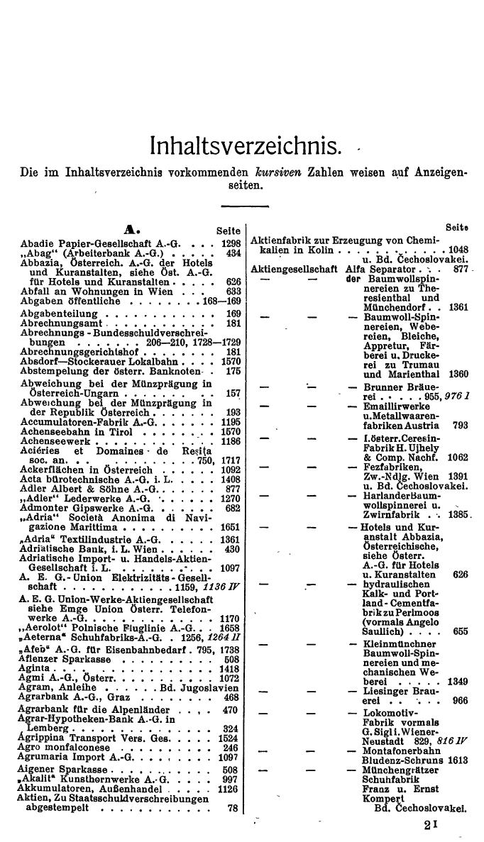 Compass. Finanzielles Jahrbuch 1928, Band Österreich. - Seite 21