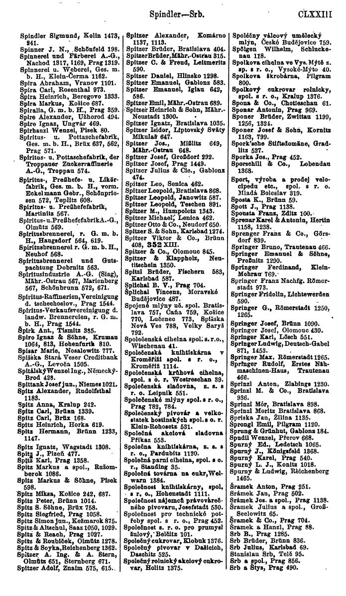 Compass. Finanzielles Jahrbuch 1923, Band V: Tschechoslowakei. - Page 185