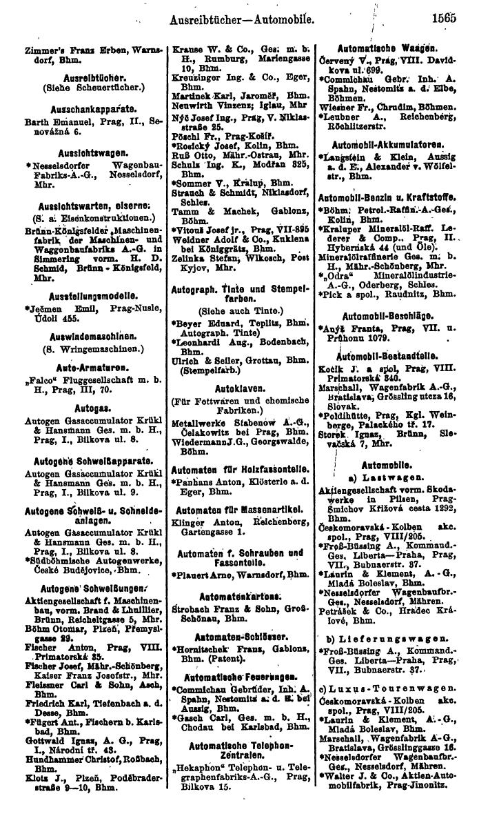 Compass. Finanzielles Jahrbuch 1923, Band V: Tschechoslowakei. - Seite 2011