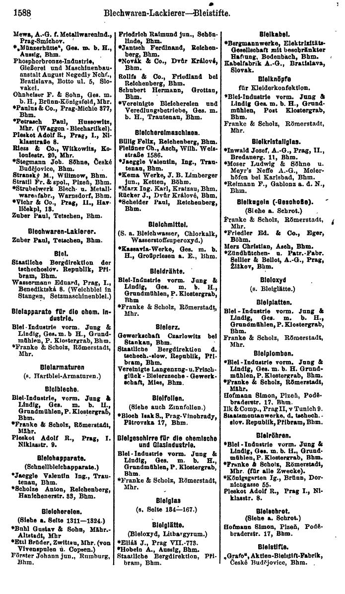 Compass. Finanzielles Jahrbuch 1923, Band V: Tschechoslowakei. - Seite 2034
