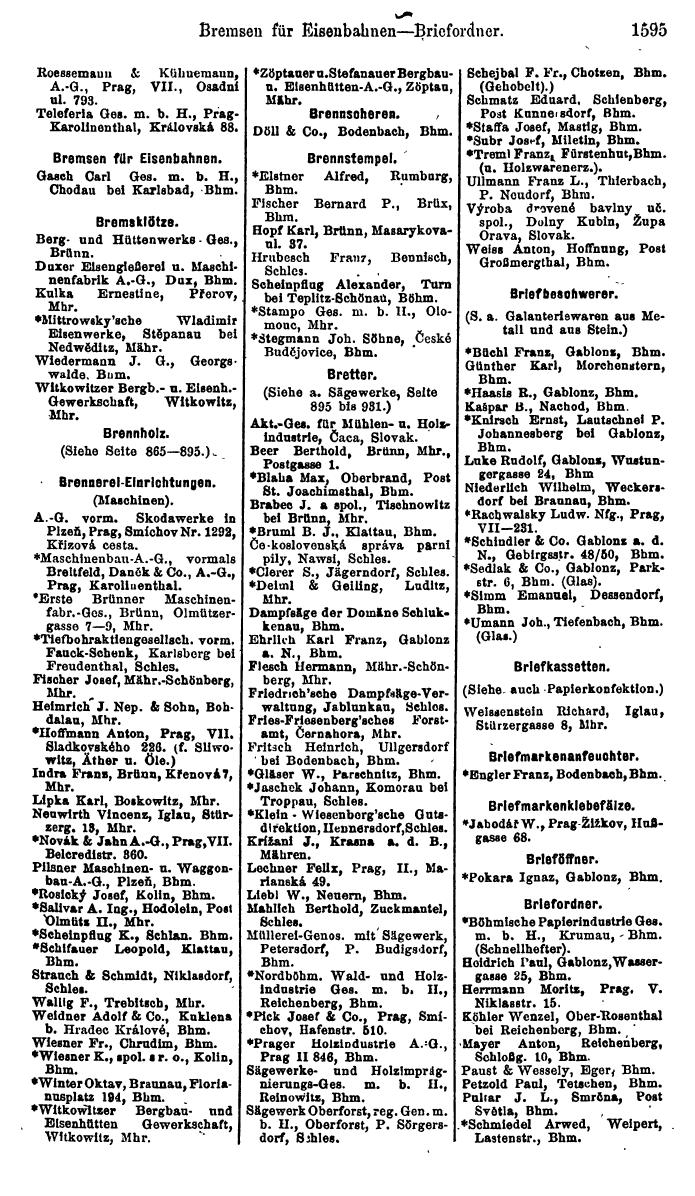 Compass. Finanzielles Jahrbuch 1923, Band V: Tschechoslowakei. - Seite 2041