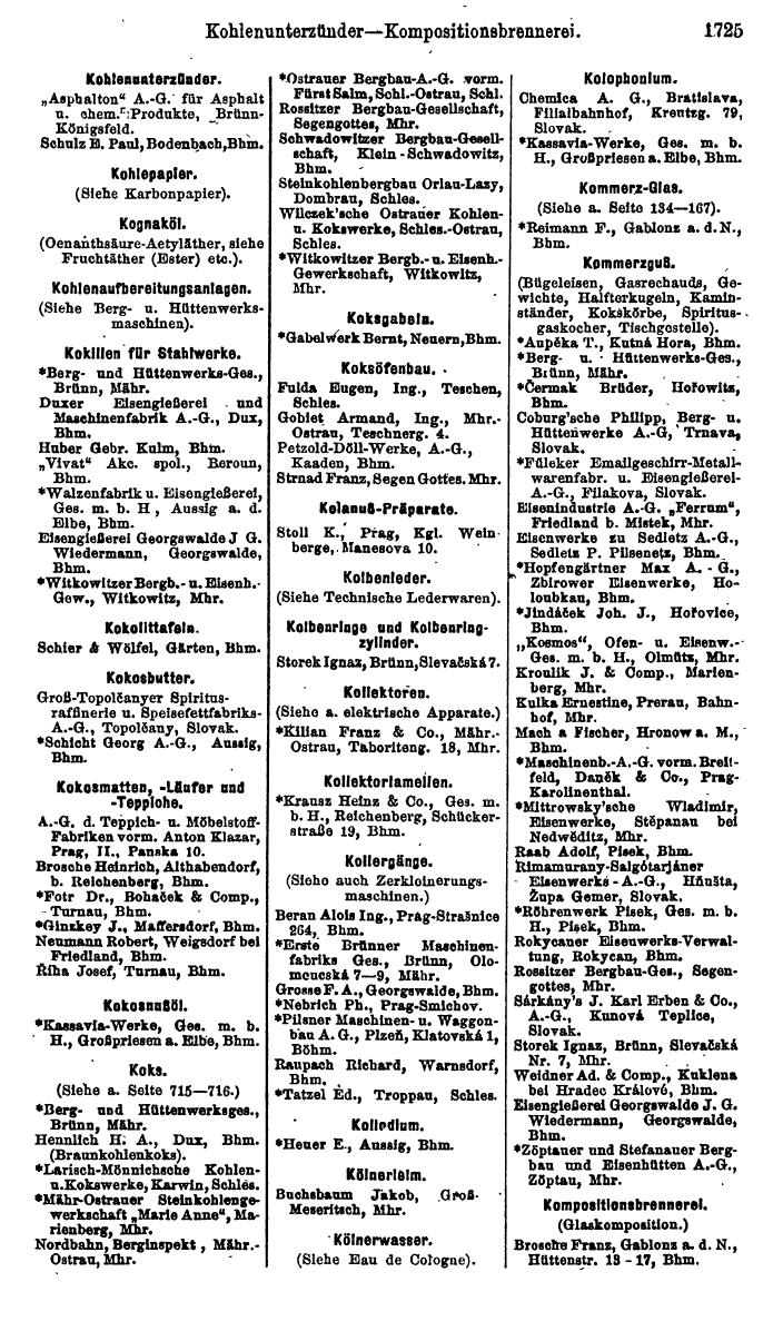 Compass. Finanzielles Jahrbuch 1923, Band V: Tschechoslowakei. - Seite 2175