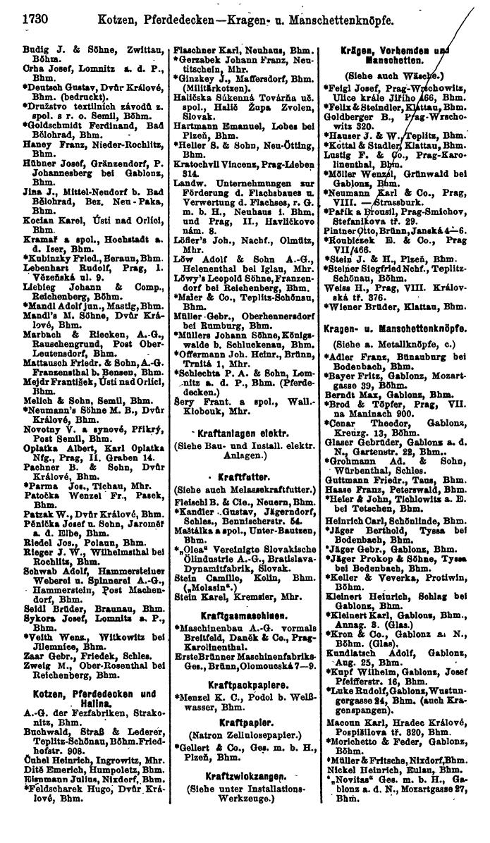 Compass. Finanzielles Jahrbuch 1923, Band V: Tschechoslowakei. - Seite 2180