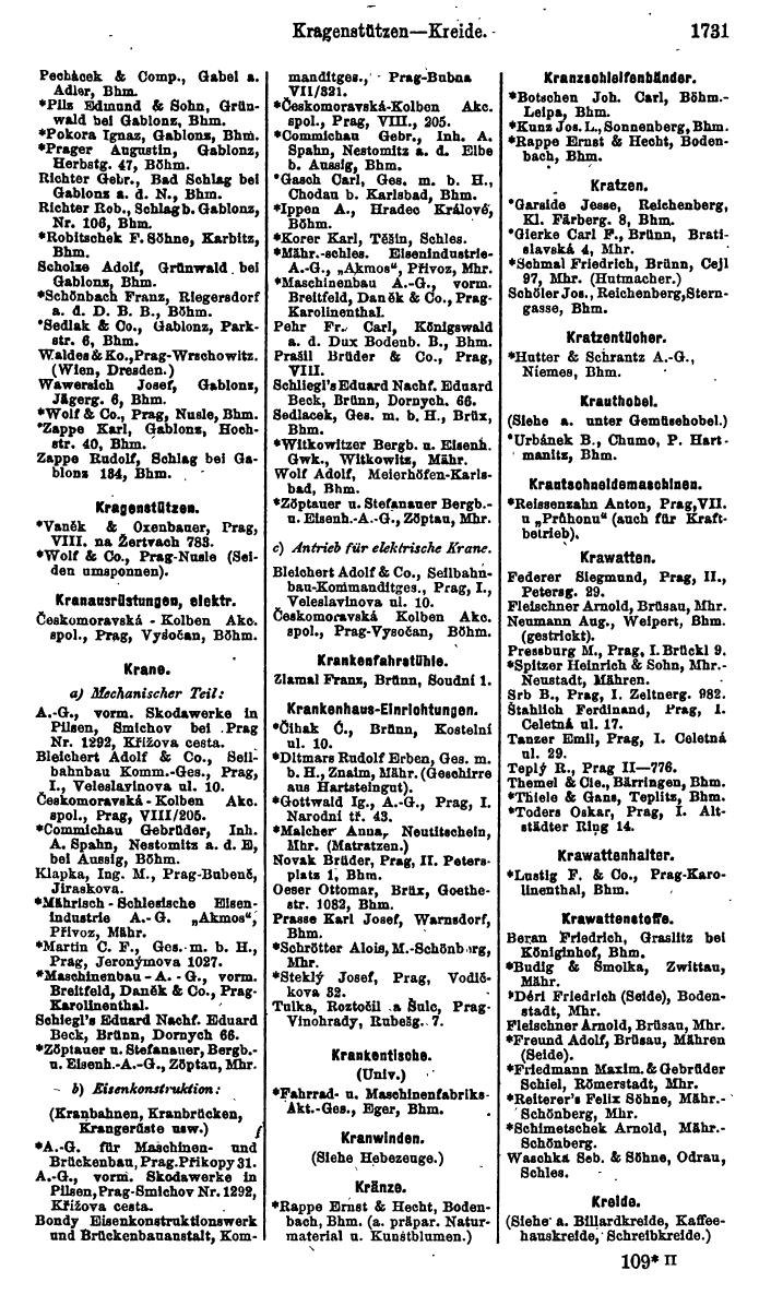 Compass. Finanzielles Jahrbuch 1923, Band V: Tschechoslowakei. - Seite 2181