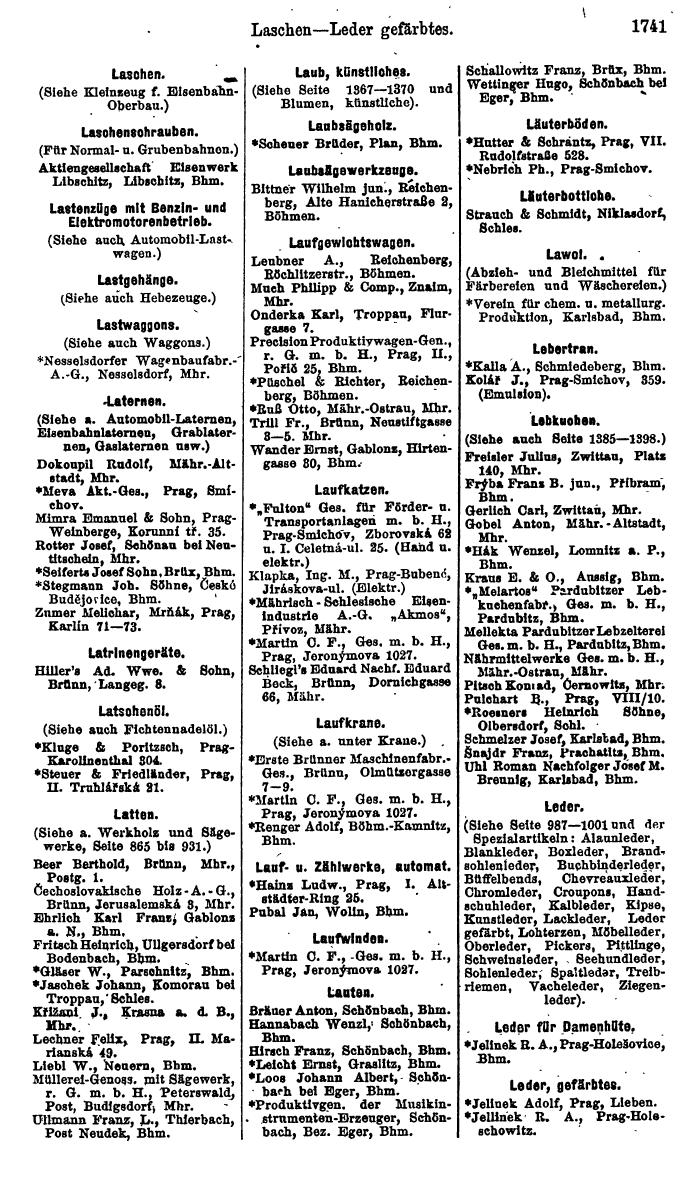 Compass. Finanzielles Jahrbuch 1923, Band V: Tschechoslowakei. - Seite 2191