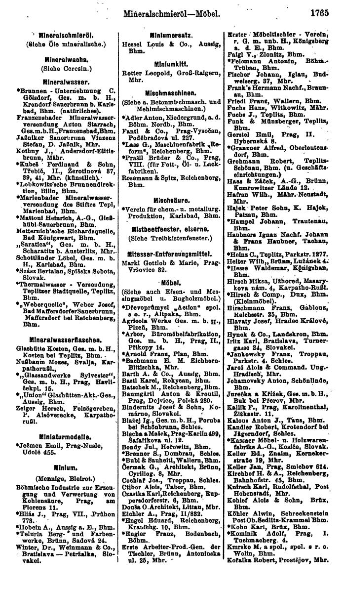 Compass. Finanzielles Jahrbuch 1923, Band V: Tschechoslowakei. - Seite 2215