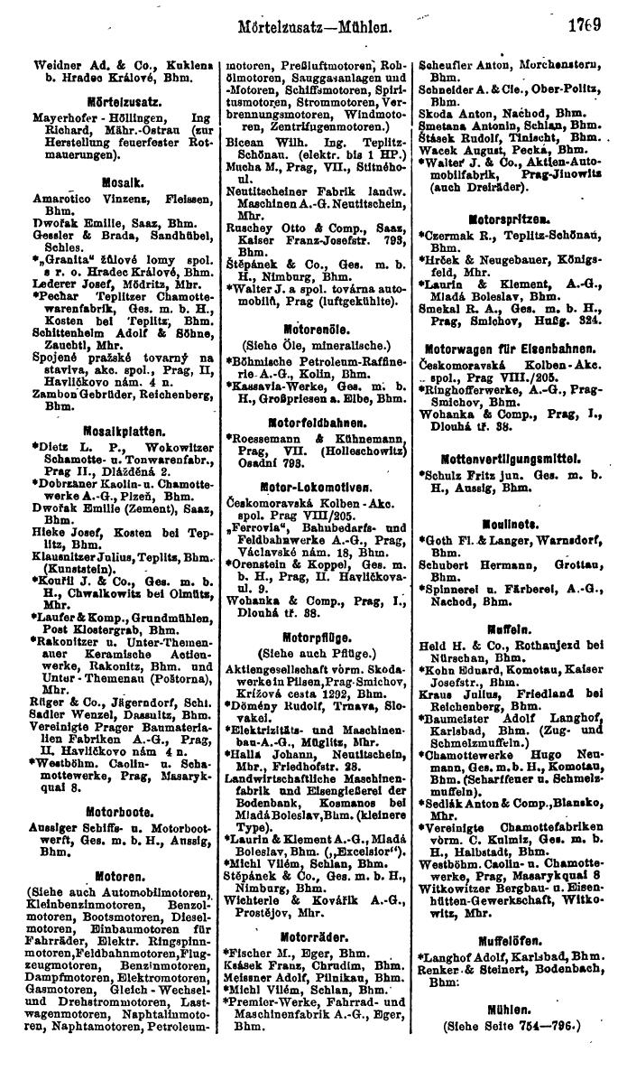 Compass. Finanzielles Jahrbuch 1923, Band V: Tschechoslowakei. - Page 2219