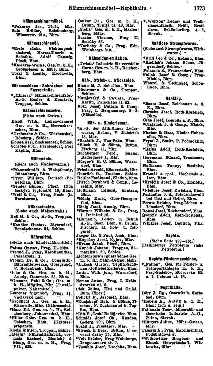 Compass. Finanzielles Jahrbuch 1923, Band V: Tschechoslowakei. - Seite 2223