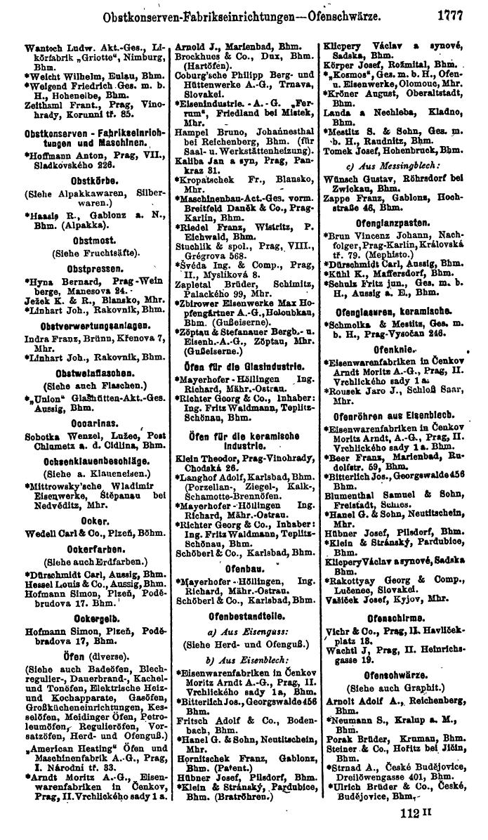 Compass. Finanzielles Jahrbuch 1923, Band V: Tschechoslowakei. - Seite 2227