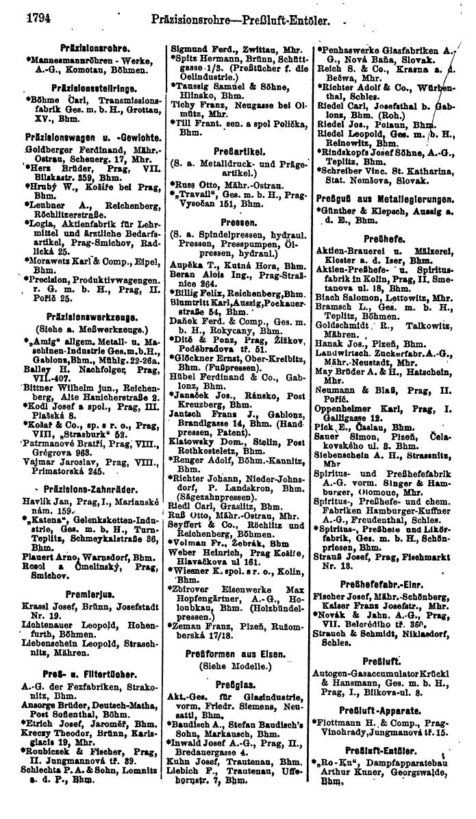 Compass. Finanzielles Jahrbuch 1923, Band V: Tschechoslowakei. - Seite 2244