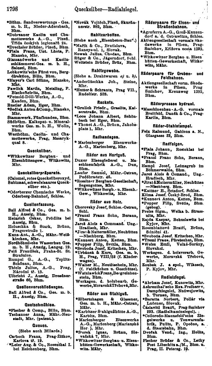 Compass. Finanzielles Jahrbuch 1923, Band V: Tschechoslowakei. - Seite 2248