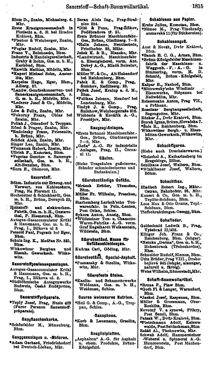 Compass. Finanzielles Jahrbuch 1923, Band V: Tschechoslowakei. - Page 2265