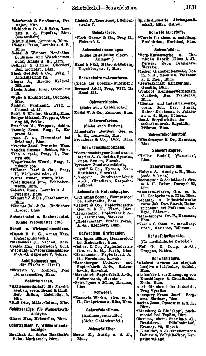 Compass. Finanzielles Jahrbuch 1923, Band V: Tschechoslowakei. - Seite 2283