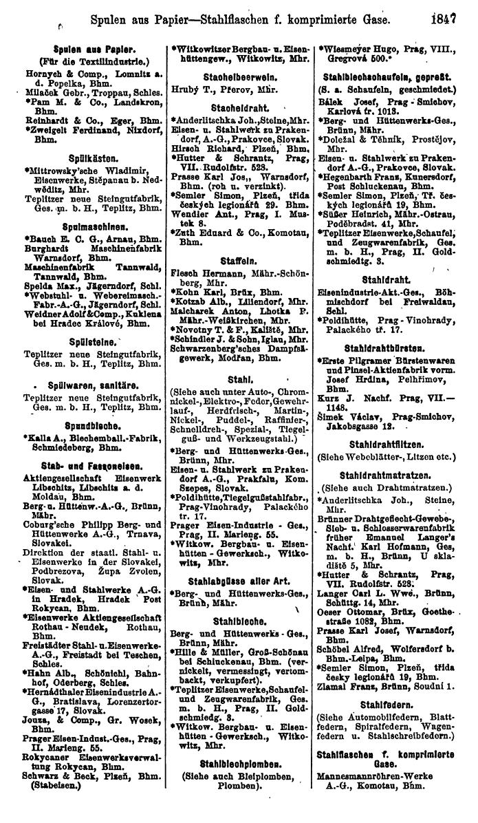 Compass. Finanzielles Jahrbuch 1923, Band V: Tschechoslowakei. - Seite 2299