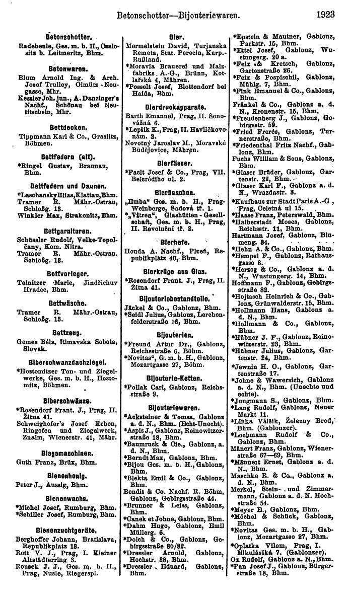 Compass. Finanzielles Jahrbuch 1923, Band V: Tschechoslowakei. - Seite 2375