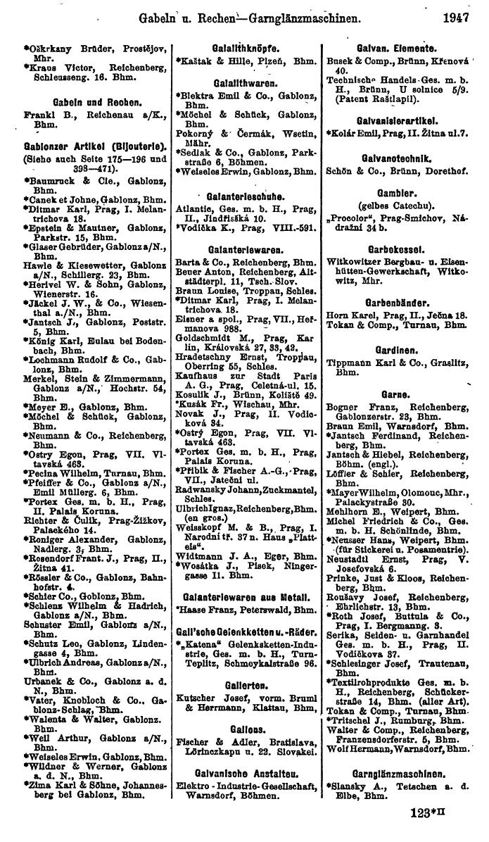 Compass. Finanzielles Jahrbuch 1923, Band V: Tschechoslowakei. - Seite 2399