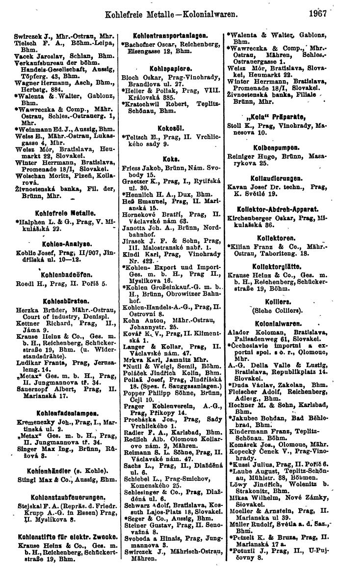 Compass. Finanzielles Jahrbuch 1923, Band V: Tschechoslowakei. - Seite 2419