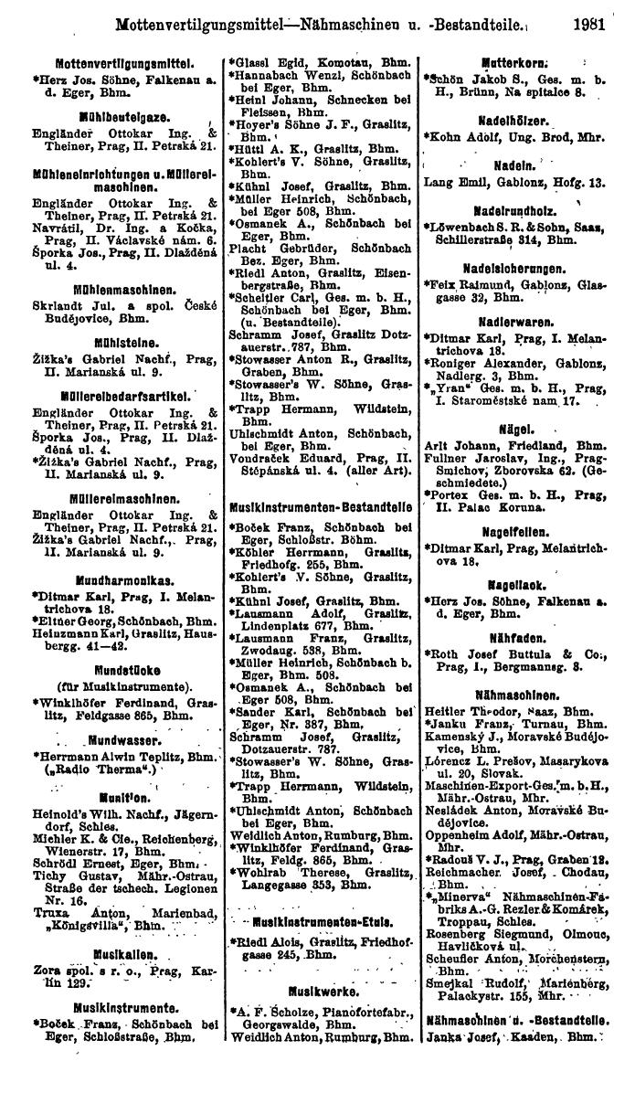 Compass. Finanzielles Jahrbuch 1923, Band V: Tschechoslowakei. - Seite 2433