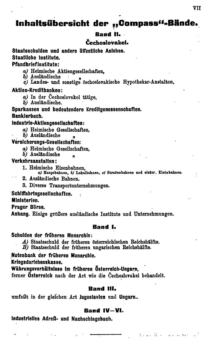 Compass. Finanzielles Jahrbuch 1924, Band II: Tschechoslowakei. - Seite 11