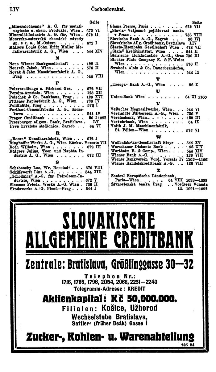 Compass. Finanzielles Jahrbuch 1924, Band II: Tschechoslowakei. - Seite 58