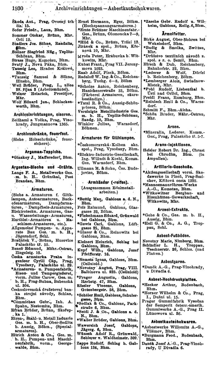 Compass. Finanzielles Jahrbuch 1924, Band V: Tschechoslowakei. - Seite 2088