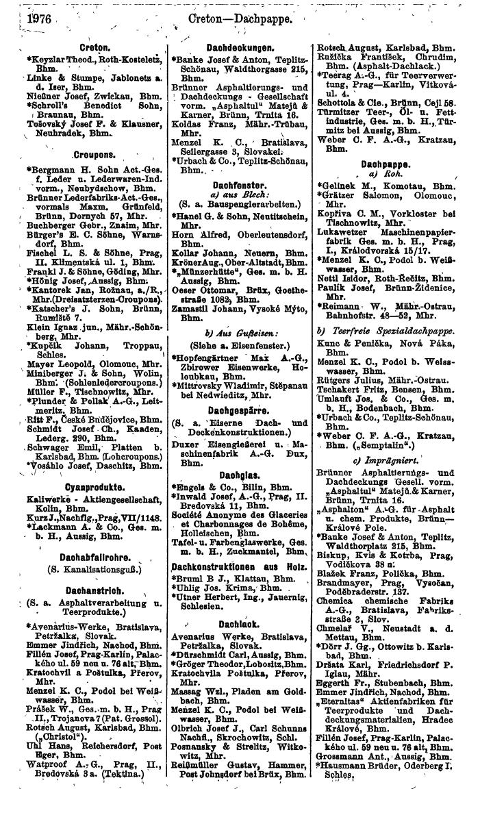 Compass. Finanzielles Jahrbuch 1924, Band V: Tschechoslowakei. - Seite 2134