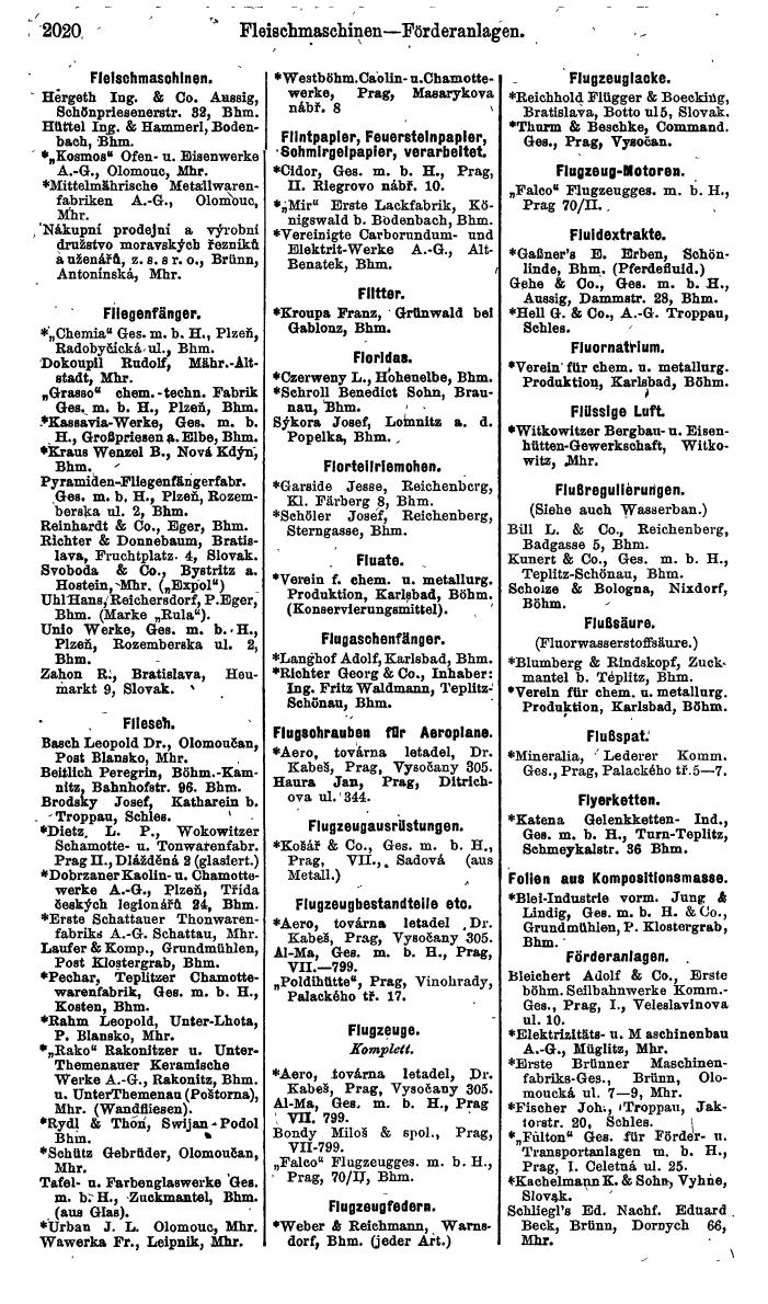 Compass. Finanzielles Jahrbuch 1924, Band V: Tschechoslowakei. - Seite 2178