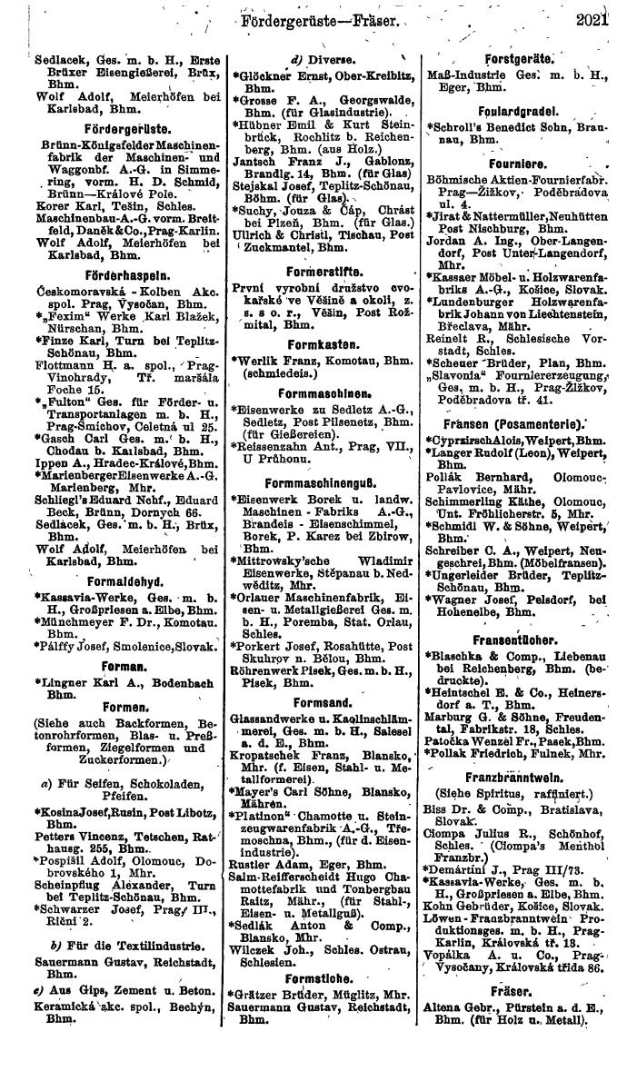 Compass. Finanzielles Jahrbuch 1924, Band V: Tschechoslowakei. - Seite 2179