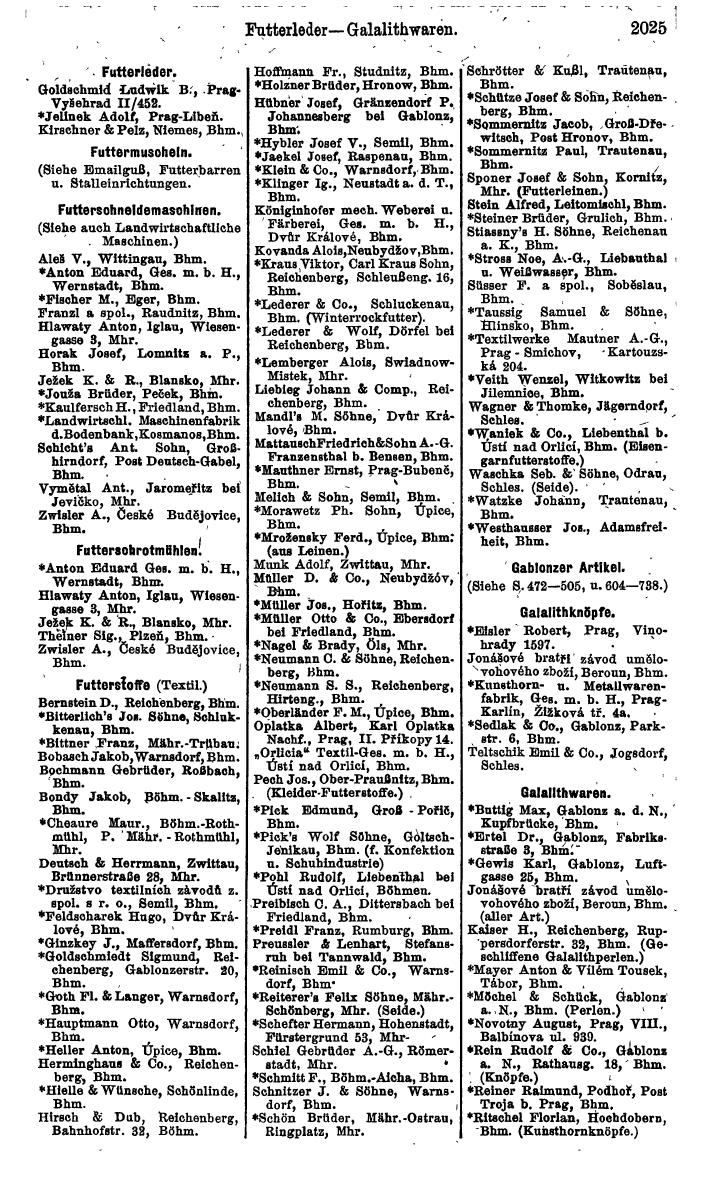 Compass. Finanzielles Jahrbuch 1924, Band V: Tschechoslowakei. - Seite 2183