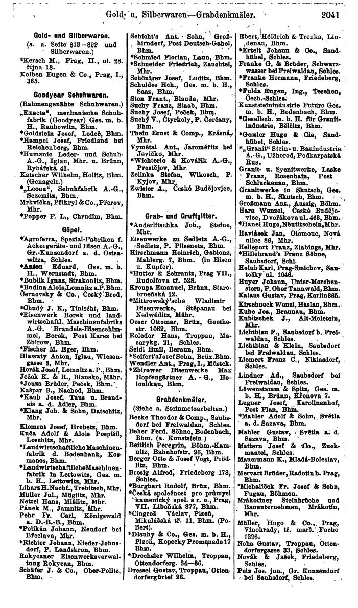 Compass. Finanzielles Jahrbuch 1924, Band V: Tschechoslowakei. - Seite 2199