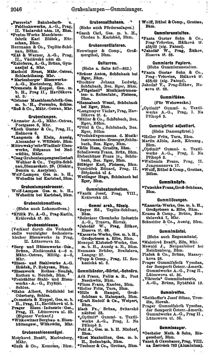 Compass. Finanzielles Jahrbuch 1924, Band V: Tschechoslowakei. - Seite 2204