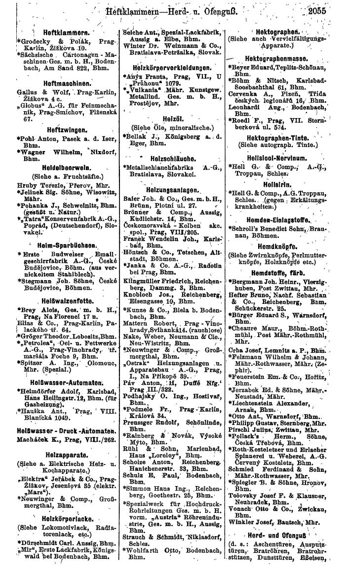 Compass. Finanzielles Jahrbuch 1924, Band V: Tschechoslowakei. - Seite 2213