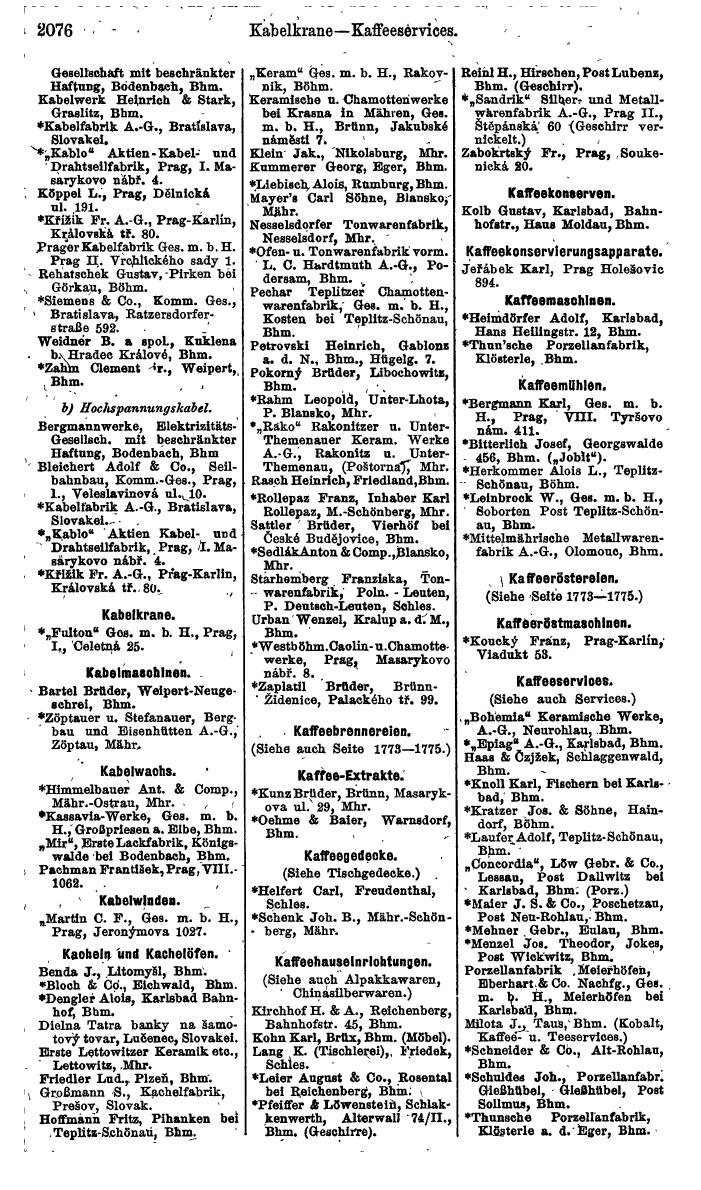 Compass. Finanzielles Jahrbuch 1924, Band V: Tschechoslowakei. - Page 2234