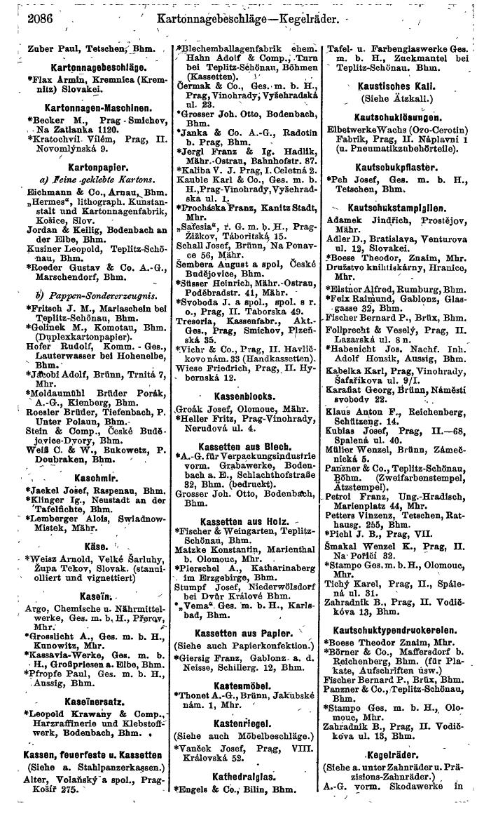 Compass. Finanzielles Jahrbuch 1924, Band V: Tschechoslowakei. - Page 2244