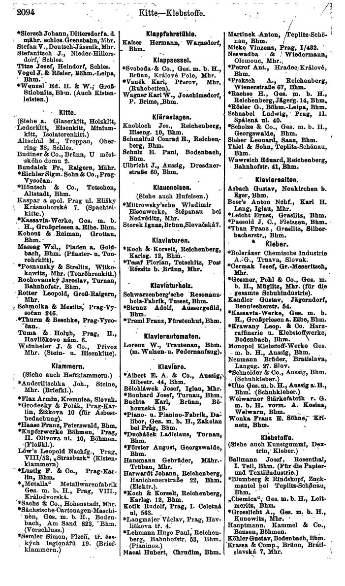 Compass. Finanzielles Jahrbuch 1924, Band V: Tschechoslowakei. - Page 2252