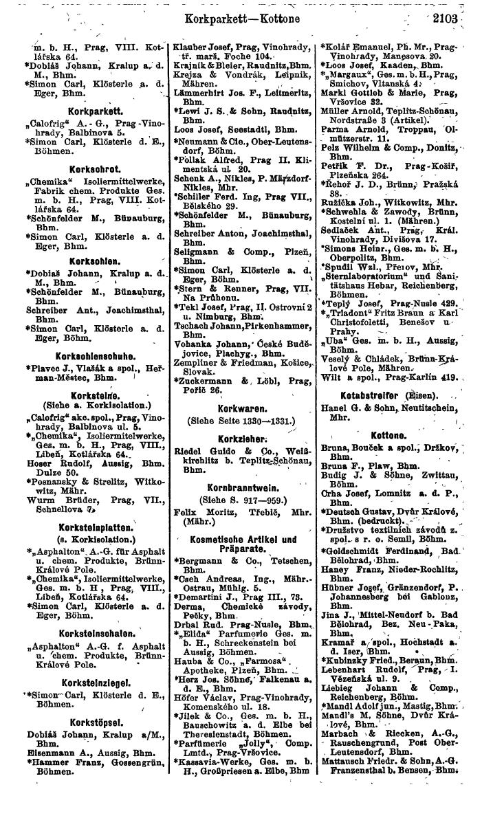 Compass. Finanzielles Jahrbuch 1924, Band V: Tschechoslowakei. - Seite 2261