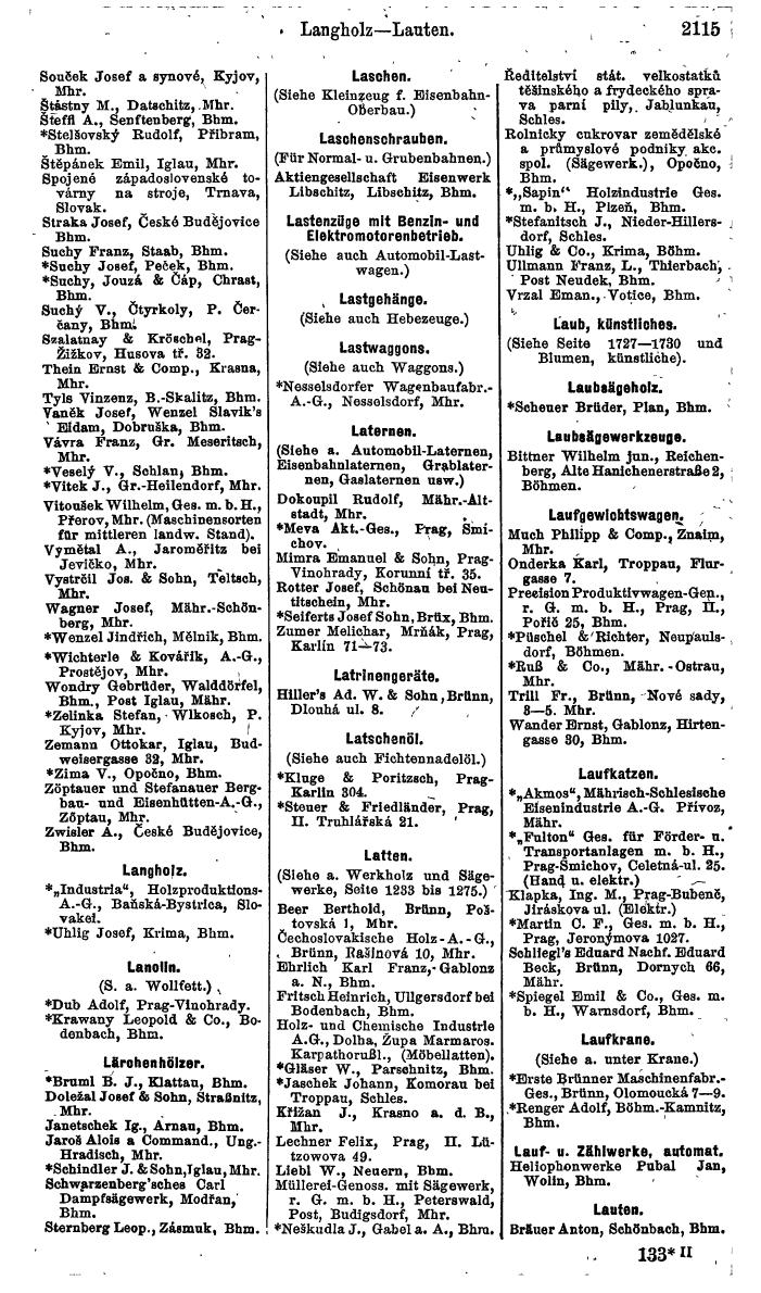 Compass. Finanzielles Jahrbuch 1924, Band V: Tschechoslowakei. - Page 2275