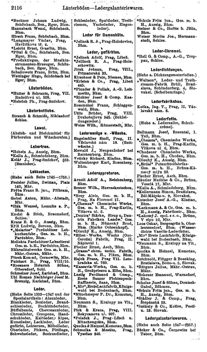 Compass. Finanzielles Jahrbuch 1924, Band V: Tschechoslowakei. - Page 2276