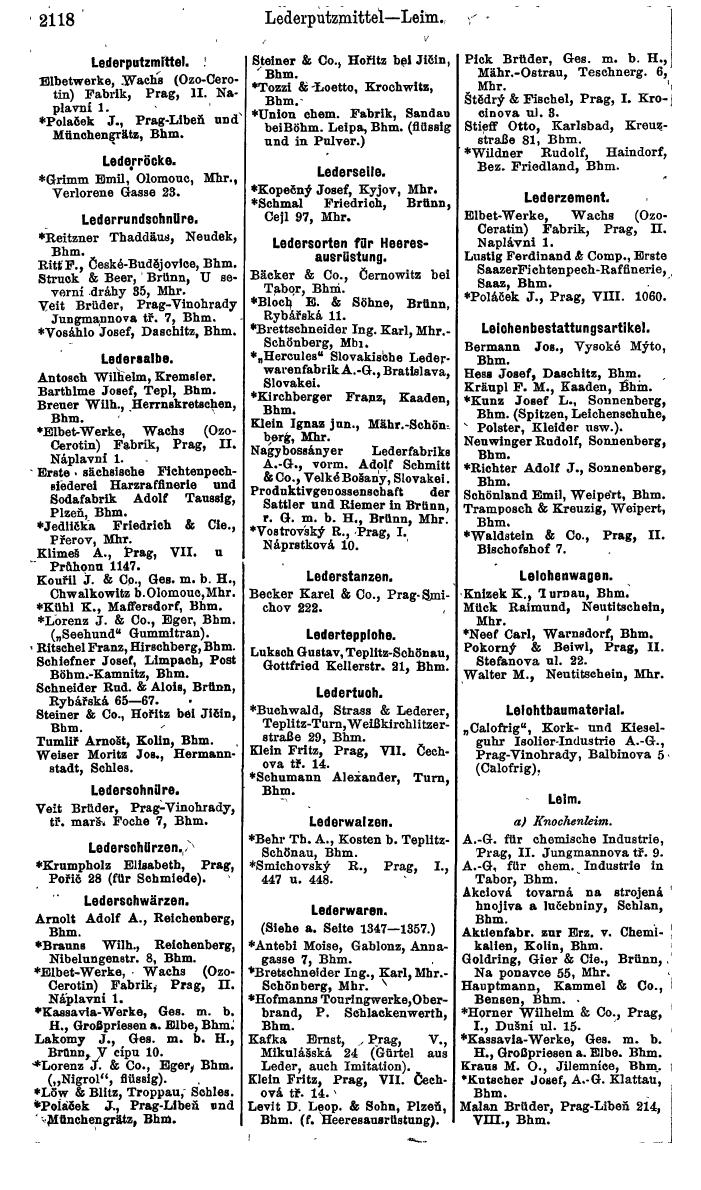 Compass. Finanzielles Jahrbuch 1924, Band V: Tschechoslowakei. - Page 2278