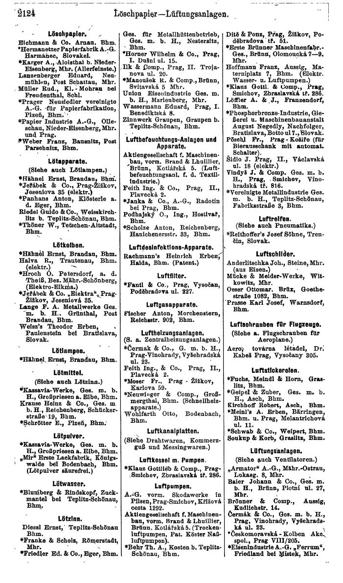 Compass. Finanzielles Jahrbuch 1924, Band V: Tschechoslowakei. - Seite 2284