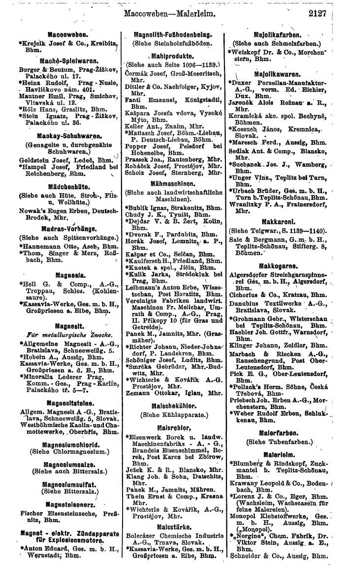 Compass. Finanzielles Jahrbuch 1924, Band V: Tschechoslowakei. - Page 2287