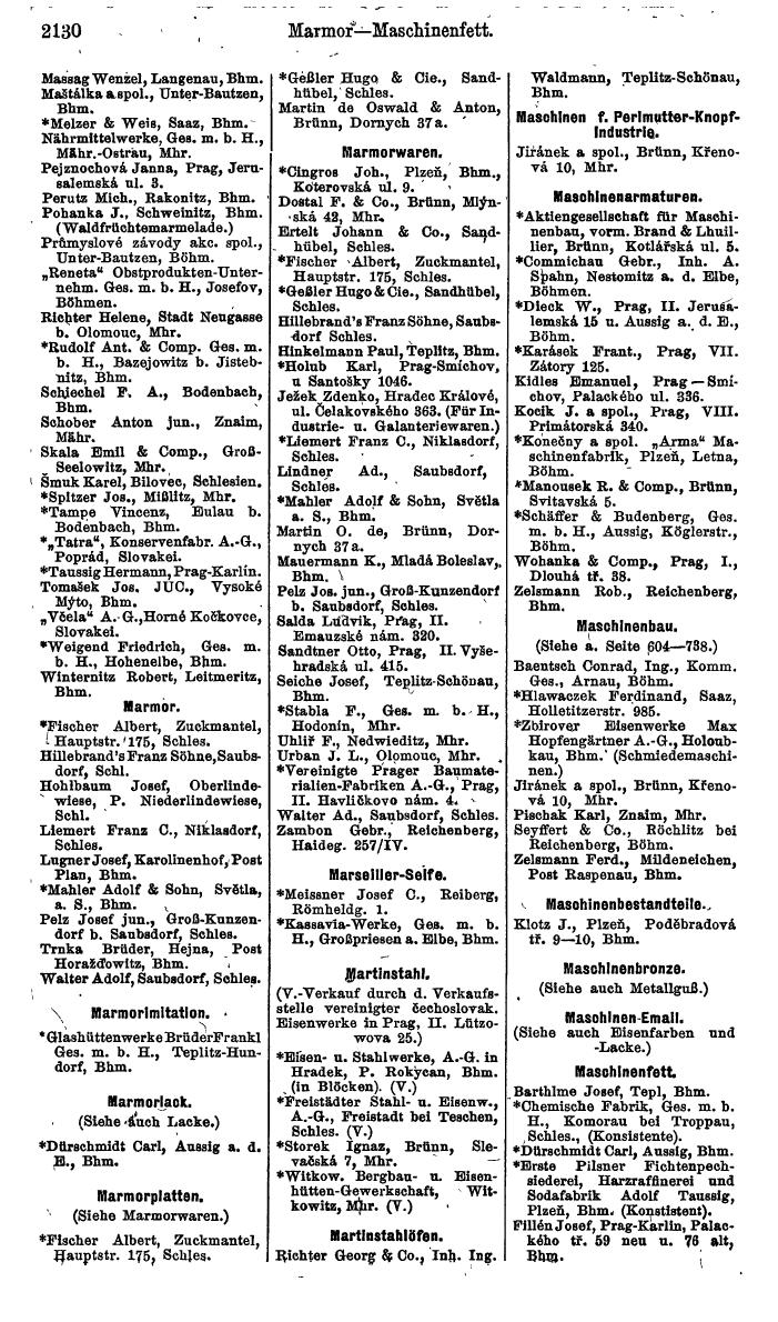 Compass. Finanzielles Jahrbuch 1924, Band V: Tschechoslowakei. - Seite 2290