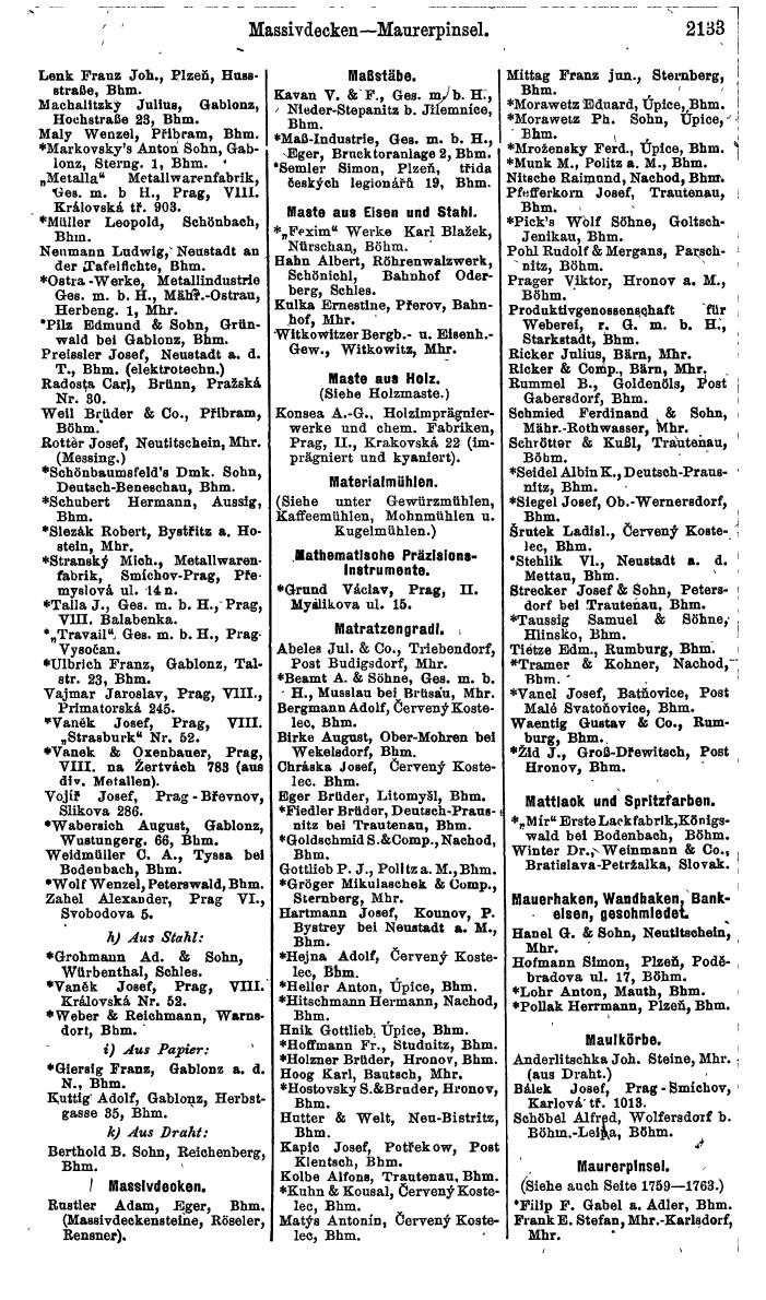 Compass. Finanzielles Jahrbuch 1924, Band V: Tschechoslowakei. - Page 2293