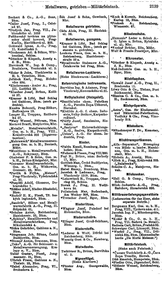 Compass. Finanzielles Jahrbuch 1924, Band V: Tschechoslowakei. - Page 2299