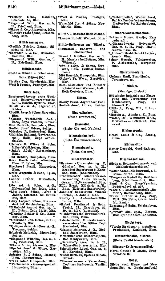 Compass. Finanzielles Jahrbuch 1924, Band V: Tschechoslowakei. - Seite 2300